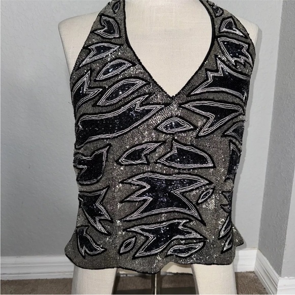 Vintage Newport News Womens Heavy Beaded Halter Top Sz 16 NWT New With Tags - Picture 4 of 8